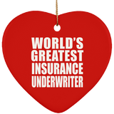 World's Greatest Insurance Underwriter - Heart Ornament