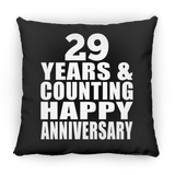 Happy 29th Anniversary 29 Years & Counting - Throw Pillow Black