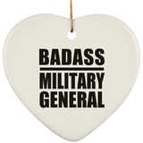 Badass Military General - Heart Ornament