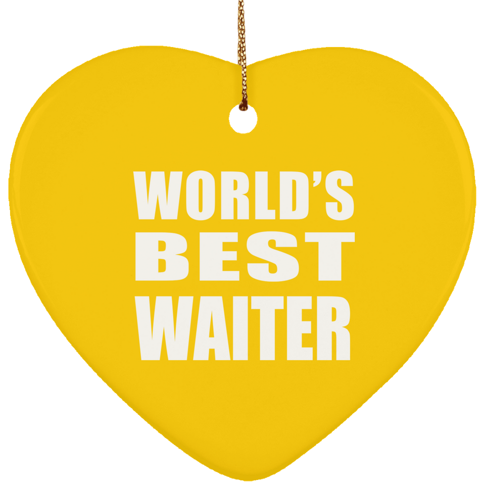 World's Best Waiter - Heart Ornament