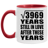63rd Anniversary Square Root of 3969 Years Still In Love - 11oz Accent Mug Red