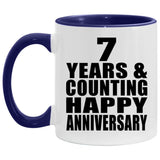 Happy 7th Anniversary 7 Years & Counting - 11oz Accent Mug Purple