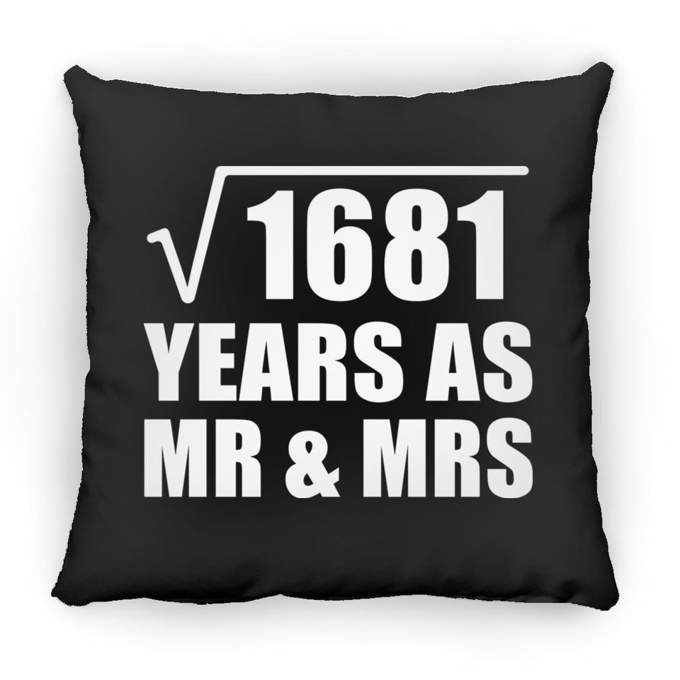 41st Anniversary Square Root of 1681 Years As Mr & Mrs - Throw Pillow Black