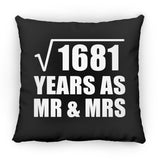 41st Anniversary Square Root of 1681 Years As Mr & Mrs - Throw Pillow Black