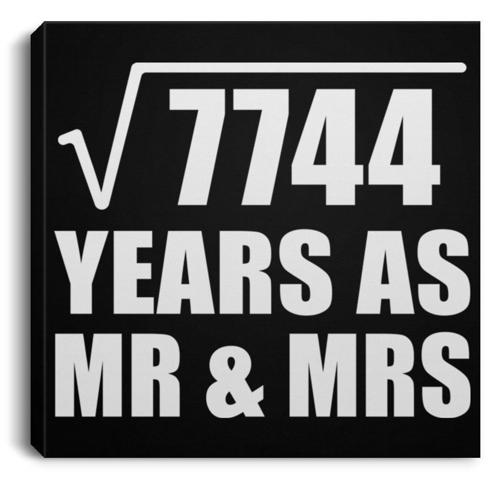 88th Anniversary Square Root of 7744 Years As Mr & Mrs - Canvas Square