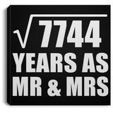 88th Anniversary Square Root of 7744 Years As Mr & Mrs - Canvas Square