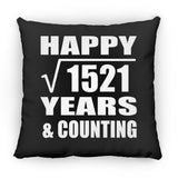 Happy 39th Anniversary Square Root of 1521 Years & Counting - Throw Pillow Black