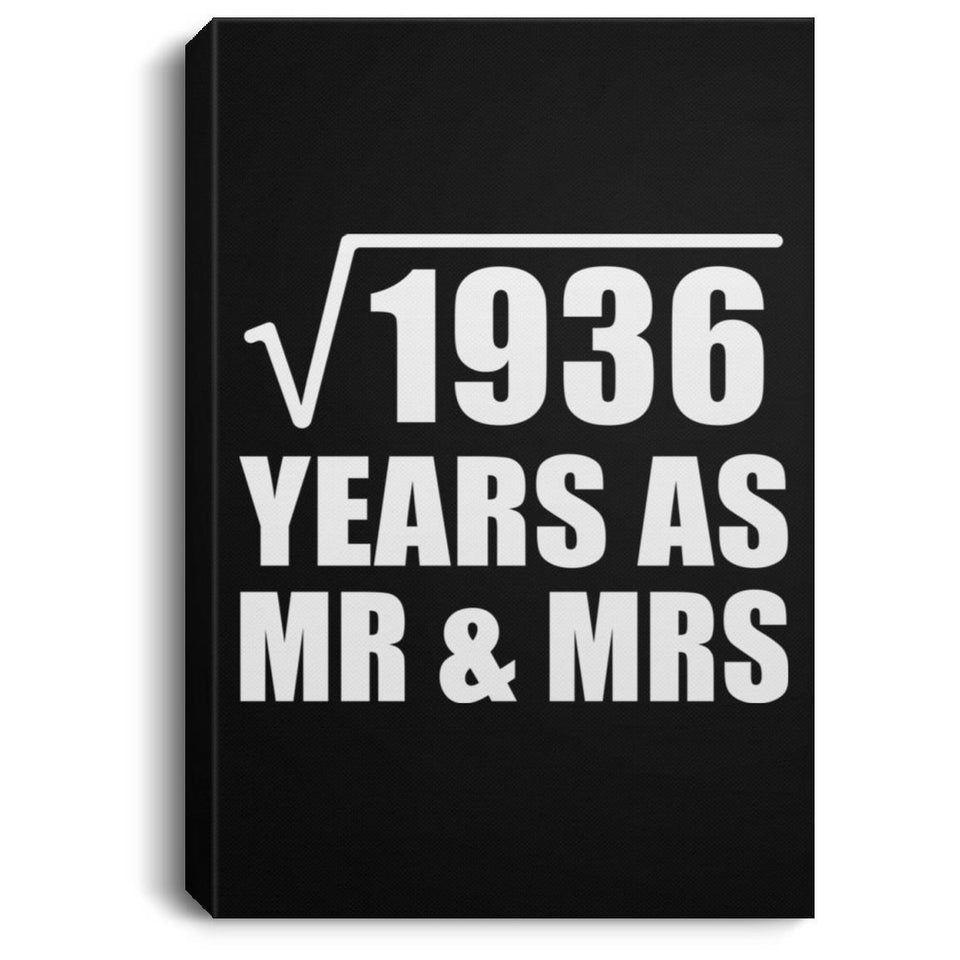 44th Anniversary Square Root of 1936 Years As Mr & Mrs - Canvas Portrait