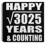 Happy 55th Anniversary Square Root of 3025 Years & Counting - Canvas Square