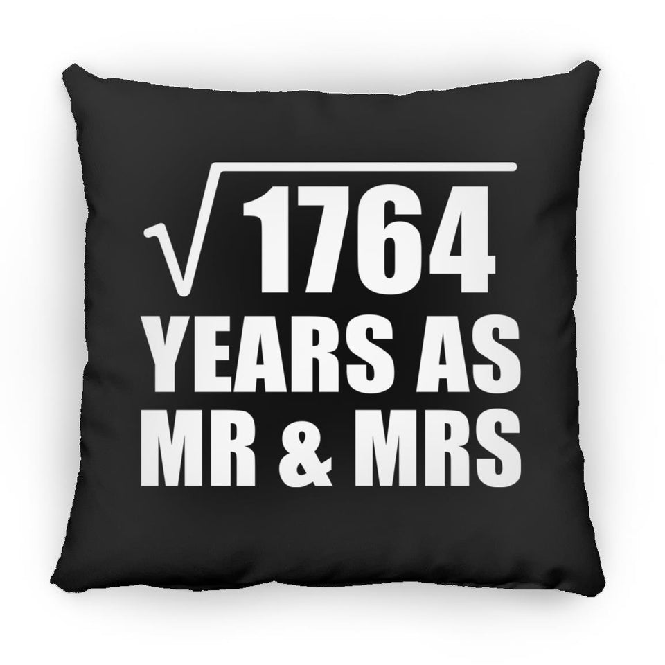 42nd Anniversary Square Root of 1764 Years As Mr & Mrs - Throw Pillow Black