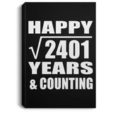 Happy 49th Anniversary Square Root of 2401 Years & Counting - Canvas Portrait