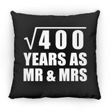 20th Anniversary Square Root of 400 Years As Mr & Mrs - Throw Pillow Black
