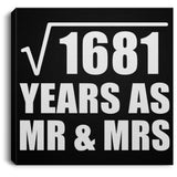 41st Anniversary Square Root of 1681 Years As Mr & Mrs - Canvas Square