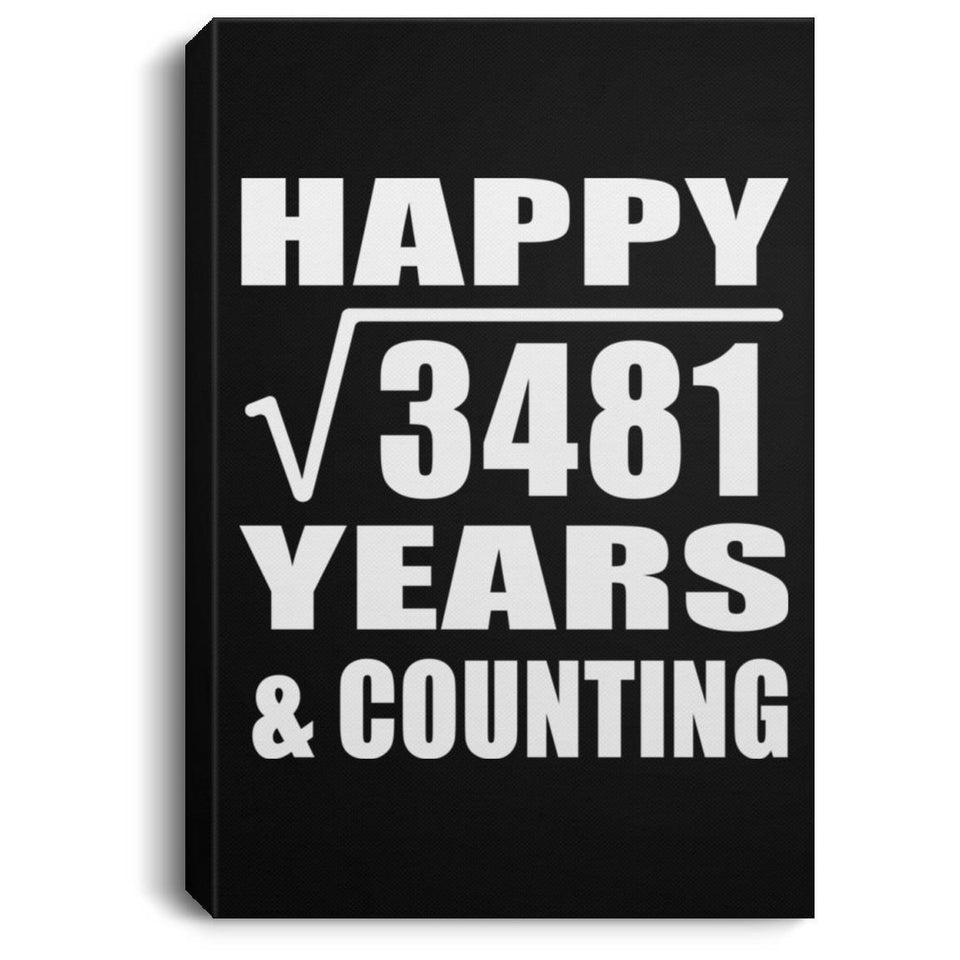 Happy 59th Anniversary Square Root of 3481 Years & Counting - Canvas Portrait