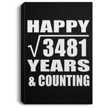 Happy 59th Anniversary Square Root of 3481 Years & Counting - Canvas Portrait