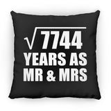 88th Anniversary Square Root of 7744 Years As Mr & Mrs - Throw Pillow Black