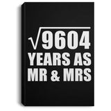 98th Anniversary Square Root of 9604 Years As Mr & Mrs - Canvas Portrait