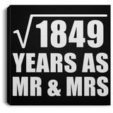 43rd Anniversary Square Root of 1849 Years As Mr & Mrs - Canvas Square