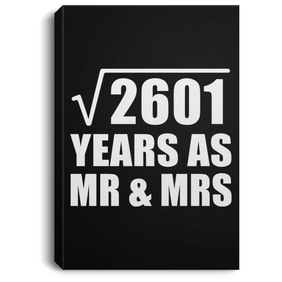 51st Anniversary Square Root of 2601 Years As Mr & Mrs - Canvas Portrait
