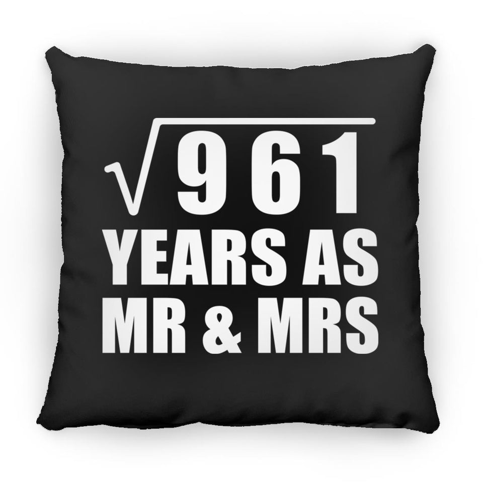 31st Anniversary Square Root of 961 Years As Mr & Mrs - Throw Pillow Black