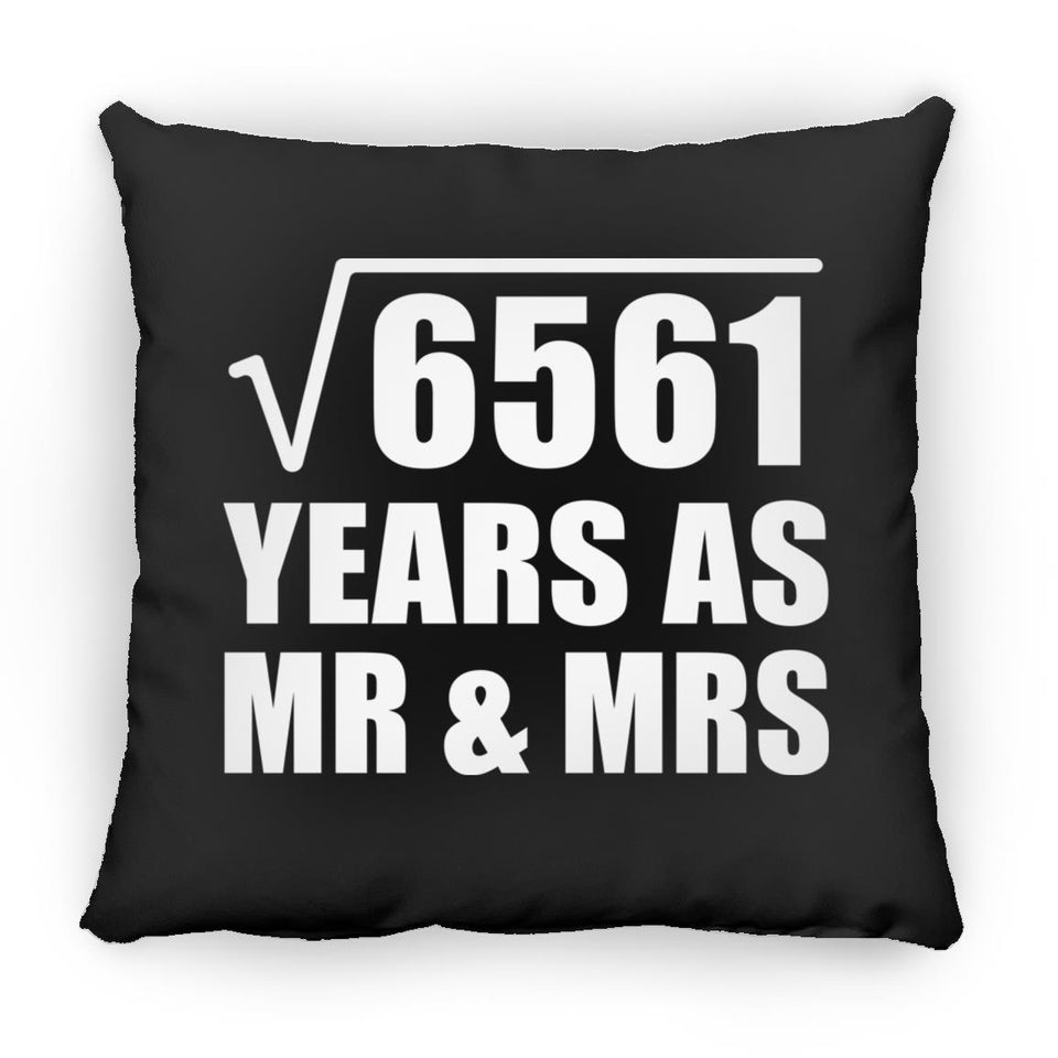 81st Anniversary Square Root of 6561 Years As Mr & Mrs - Throw Pillow Black