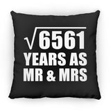 81st Anniversary Square Root of 6561 Years As Mr & Mrs - Throw Pillow Black