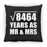 92nd Anniversary Square Root of 8464 Years As Mr & Mrs - Throw Pillow Black