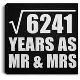 79th Anniversary Square Root of 6241 Years As Mr & Mrs - Canvas Square
