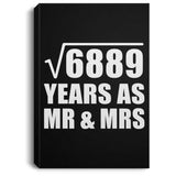 83rd Anniversary Square Root of 6889 Years As Mr & Mrs - Canvas Portrait