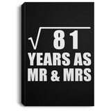 9th Anniversary Square Root of 81 Years As Mr & Mrs - Canvas Portrait