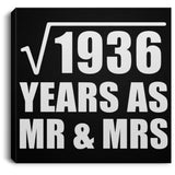 44th Anniversary Square Root of 1936 Years As Mr & Mrs - Canvas Square