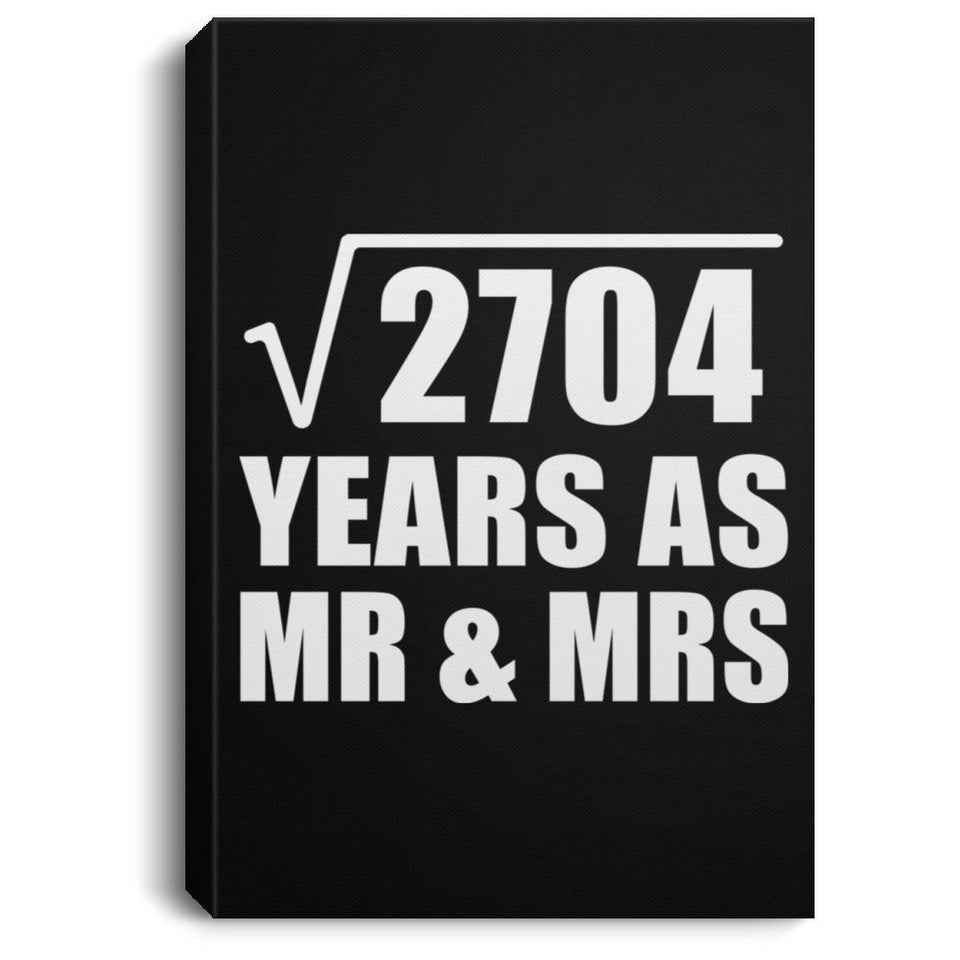 52nd Anniversary Square Root of 2704 Years As Mr & Mrs - Canvas Portrait