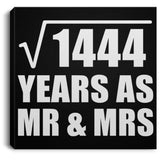 38th Anniversary Square Root of 1444 Years As Mr & Mrs - Canvas Square