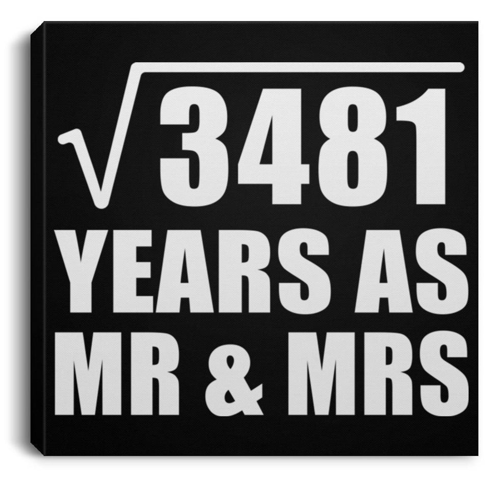59th Anniversary Square Root of 3481 Years As Mr & Mrs - Canvas Square