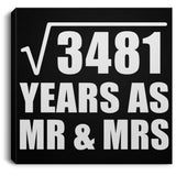 59th Anniversary Square Root of 3481 Years As Mr & Mrs - Canvas Square