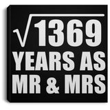 37th Anniversary Square Root of 1369 Years As Mr & Mrs - Canvas Square