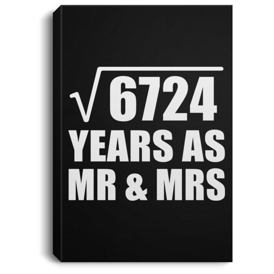 82nd Anniversary Square Root of 6724 Years As Mr & Mrs - Canvas Portrait