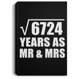 82nd Anniversary Square Root of 6724 Years As Mr & Mrs - Canvas Portrait