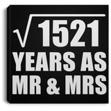 39th Anniversary Square Root of 1521 Years As Mr & Mrs - Canvas Square