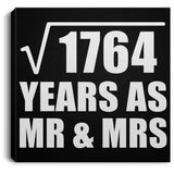 42nd Anniversary Square Root of 1764 Years As Mr & Mrs - Canvas Square