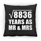 94th Anniversary Square Root of 8836 Years As Mr & Mrs - Throw Pillow Black