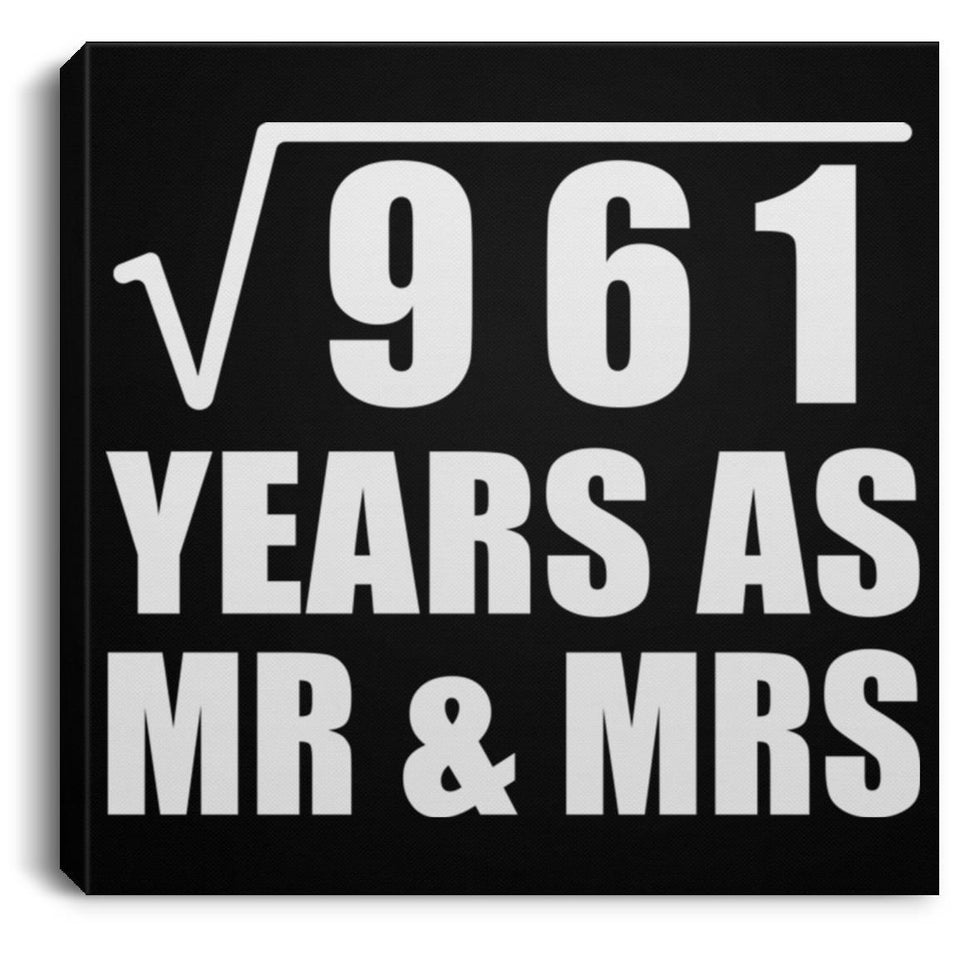31st Anniversary Square Root of 961 Years As Mr & Mrs - Canvas Square