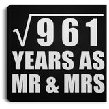 31st Anniversary Square Root of 961 Years As Mr & Mrs - Canvas Square