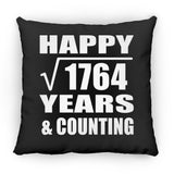 Happy 42nd Anniversary Square Root of 1764 Years & Counting - Throw Pillow Black