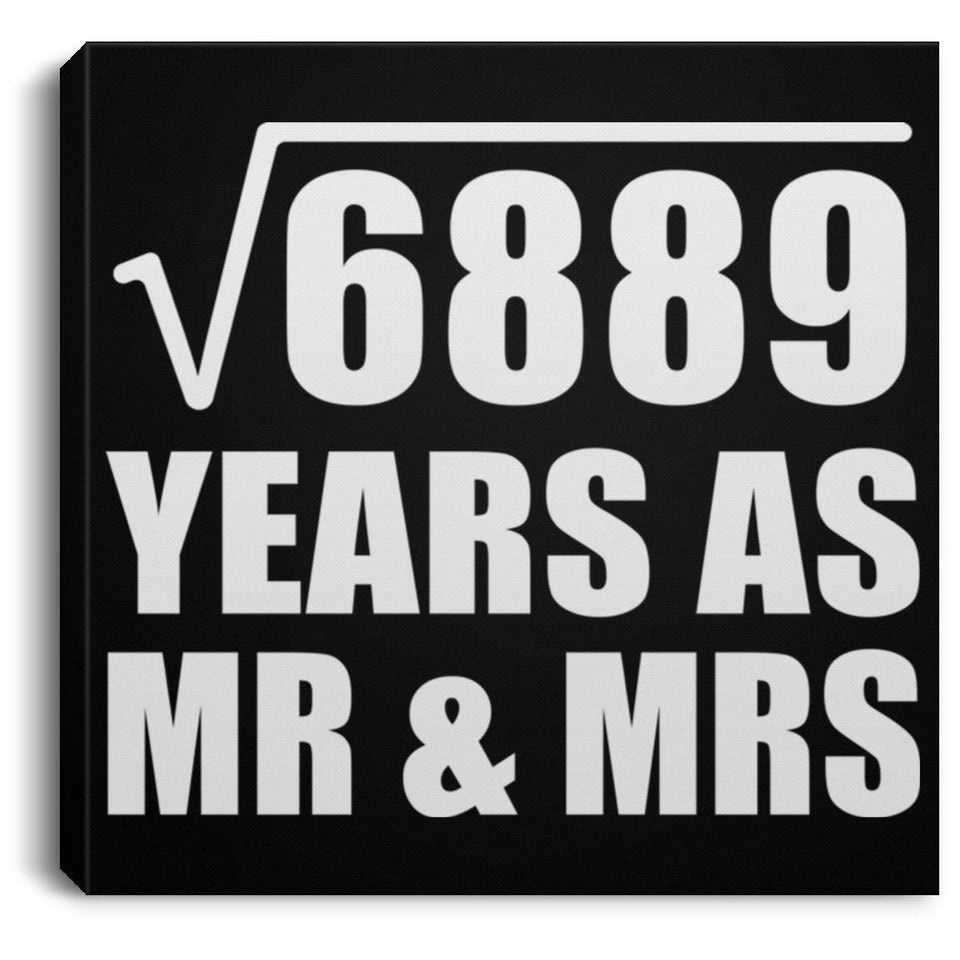 83rd Anniversary Square Root of 6889 Years As Mr & Mrs - Canvas Square