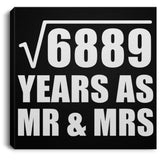 83rd Anniversary Square Root of 6889 Years As Mr & Mrs - Canvas Square