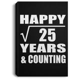 Happy 5th Anniversary Square Root of 25 Years & Counting - Canvas Portrait