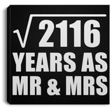46th Anniversary Square Root of 2116 Years As Mr & Mrs - Canvas Square