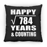 Happy 28th Anniversary Square Root of 784 Years & Counting - Throw Pillow Black