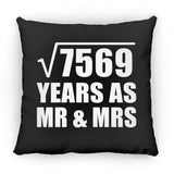 87th Anniversary Square Root of 7569 Years As Mr & Mrs - Throw Pillow Black